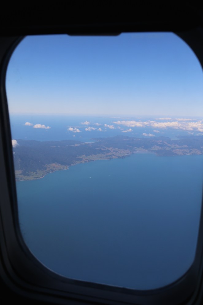 Flying to the north island to Auckland, New Zealand